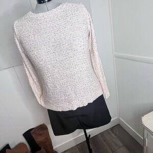 Time&Tru sparkling champagne Women's Sweater with mesh